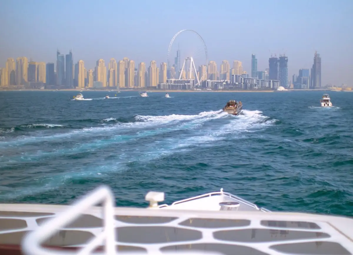 The route of the Megayat Ocean Empress ship in Dubai